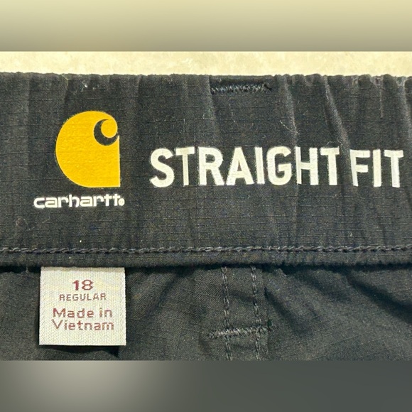Carhartt Women's Straight Fit Force Madden Cargo Black Capris Size 18 - Picture 7 of 12